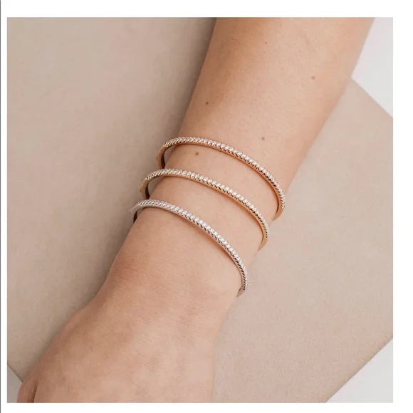 Fabulous Parisian Faux Diamonds Love Bracelet bangle stainless steel - Picture 1 of 4